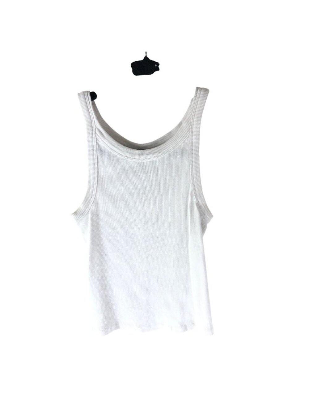 Everlane The Supima Cotton Ribbed Crop Tank White High Neck Racerback XXS